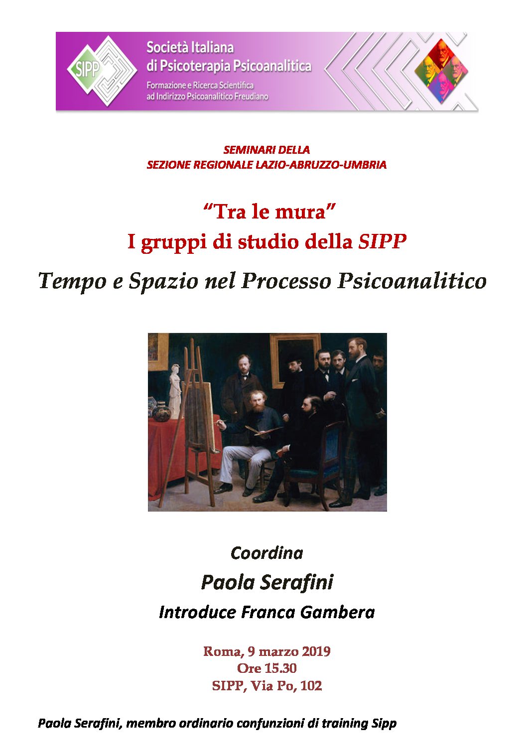 S.I.P.P. – Seminario “Tempo e Spazio nel Processo Psicoanalitico”